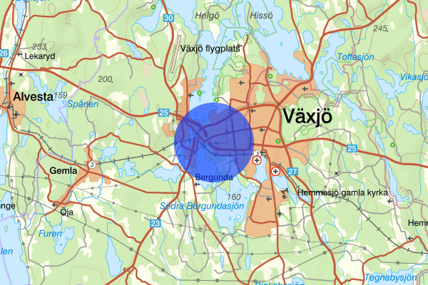 Västra Mark 23 augusti 14.53, Trafikolycka, Växjö