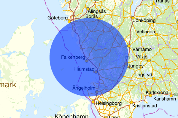 Hallands län 29 augusti 07.05, Sammanfattning kväll och natt, Hallands län