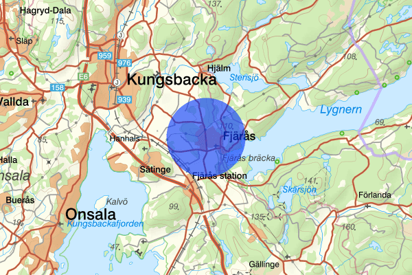 Fjärås kyrkby 20 september 21.22, Trafikolycka, Kungsbacka