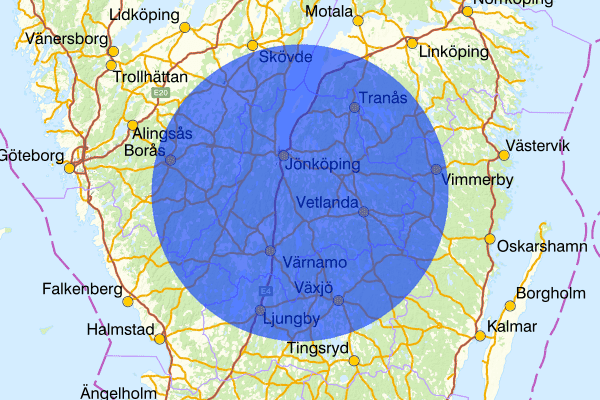 Jönköpings län 05 oktober 08.00, Sammanfattning natt, Jönköpings län