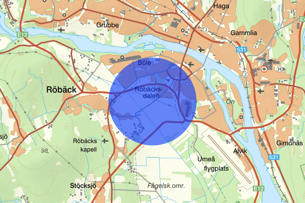 Röbäcksdalen 07 oktober 09.48, Trafikolycka, singel, Umeå