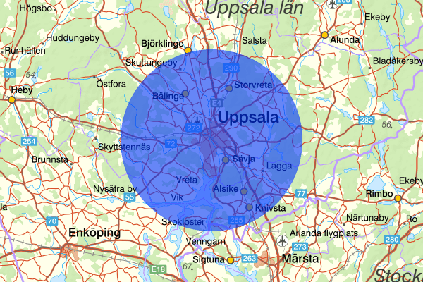 Uppsala 10 oktober 16.30, Trafikolycka, personskada, Uppsala