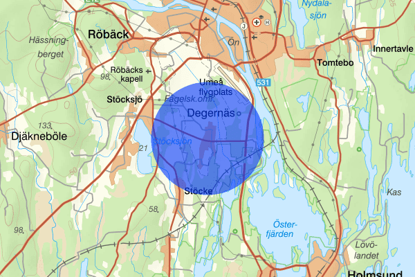 Degernäs 11 oktober 07.30, Sammanfattning natt, Västerbottens län