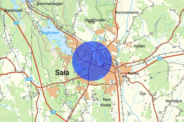 Åkra 11 oktober 17.59, Brand, Sala