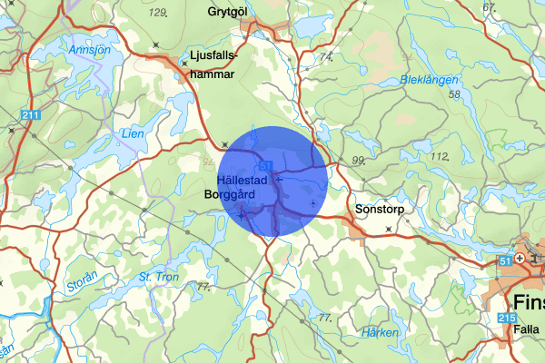 Hällestad 13 oktober 15.35, Trafikolycka, Finspång