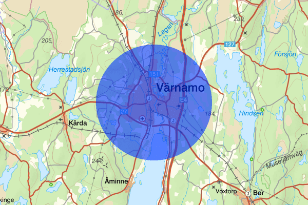 Värnamo 14 oktober 20.36, Trafikolycka, vilt, Värnamo