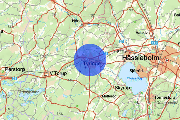 Tyringe 16 oktober 02.09, Mordbrand, Hässleholm