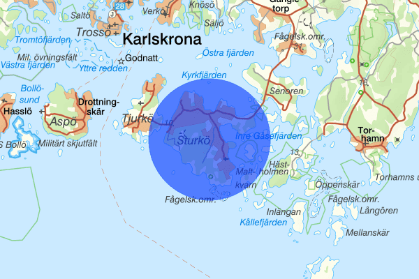 Sturkö 16 oktober 14.45, Olaga hot, Karlskrona