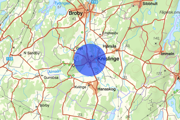 Knislinge 18 oktober 18.55, Trafikolycka, Östra göinge