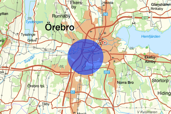 Aspholmen 21 oktober 07.21, Trafikolycka, Örebro