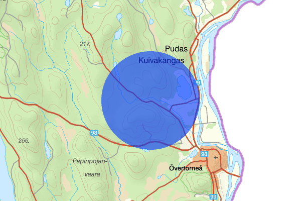 Hiirivaara 25 oktober 08.59, Trafikolycka, vilt, Övertorneå