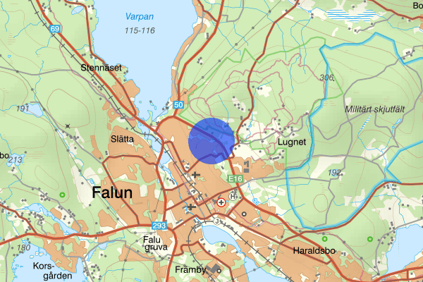 Lugnetleden 13 november 20.25, Trafikhinder, Falun