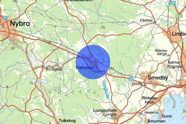 Trekanten 18 november 22.23, Trafikolycka, Kalmar