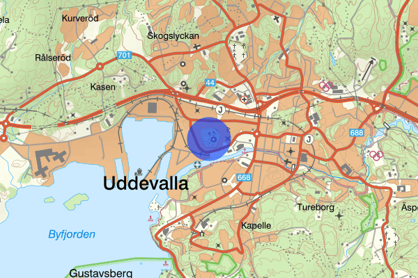 Bastiongatan 19 november 11.20, Trafikolycka, Uddevalla