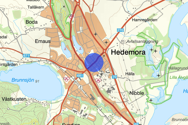 Gussarvsgatan 19 november 14.30, Trafikolycka, Hedemora