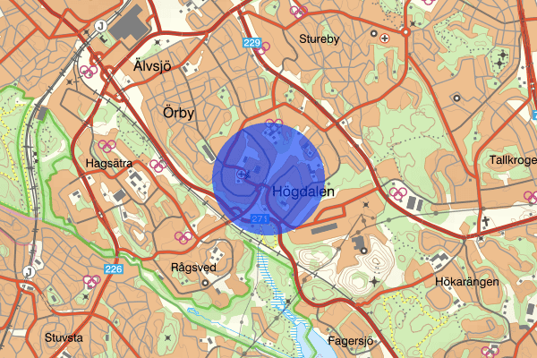 Högdalen 22 november 12.29, Farligt föremål, misstänkt, Stockholm