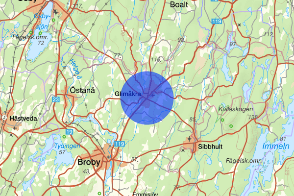 Glimåkra 24 november 08.22, Trafikolycka, vilt, Östra göinge