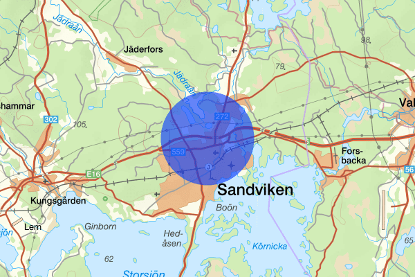 Sandbacka 09 december 07.41, Trafikolycka, personskada, Sandviken