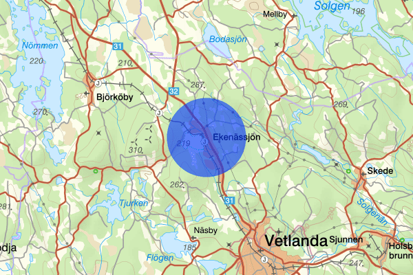 Ekenässjön 21 december 14.14, Trafikolycka, Vetlanda