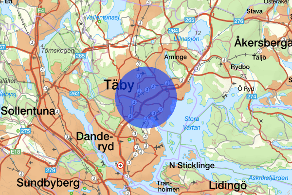 Grindtorp 30 december 12.37, Trafikolycka, Täby