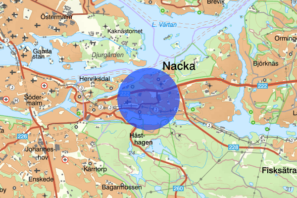 Järla 05 januari 23.36, Brand, Nacka