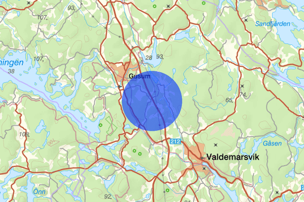 Fastebo 14 januari 20.05, Trafikolycka, singel, Valdemarsvik