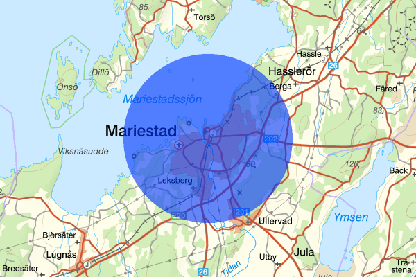 Mariestad 15 januari 19.22, Trafikolycka, Mariestad