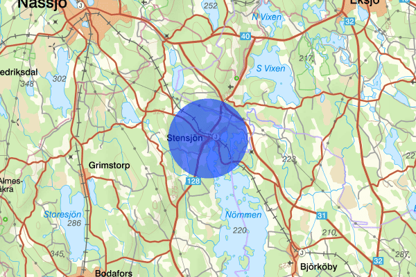 Stensjön 16 januari 09.31, Trafikolycka, singel, Nässjö