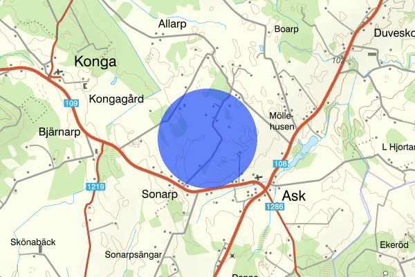 Sonnarpsvägen 21 januari 20.29, Skadegörelse, Örkelljunga