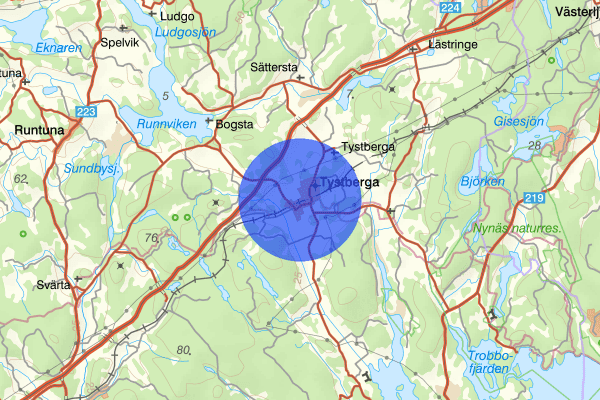 Tystberga 22 januari 16.18, Trafikolycka, Nyköping