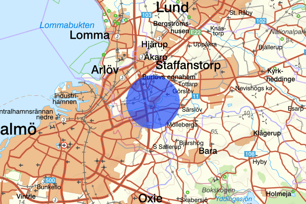 Nordanå 22 januari 19.21, Trafikolycka, Staffanstorp