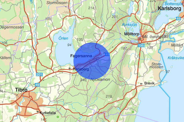 Fagersanna 06 februari 16.20, Trafikolycka, personskada, Tibro