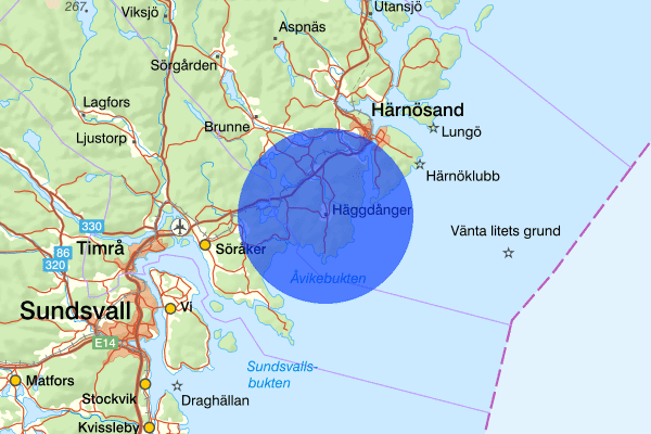 Häggdångers distrikt 09 februari 17.18, Trafikolycka, vilt, Härnösand