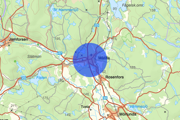Målilla 11 februari 00.25, Rattfylleri, Hultsfred