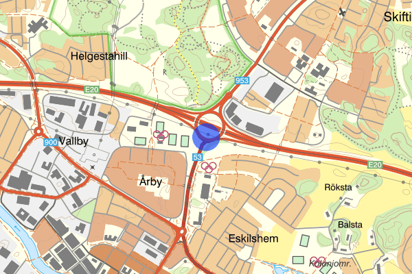 Årbyrondellen 11 februari 20.48, Trafikolycka, singel, Eskilstuna