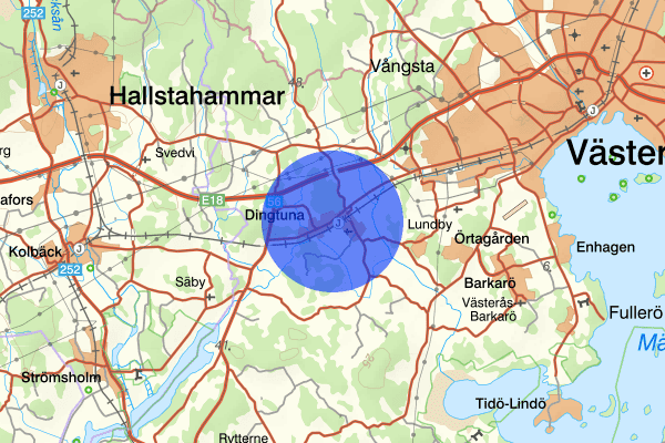 Dingtuna 14 februari 17.45, Trafikolycka, vilt, Västerås