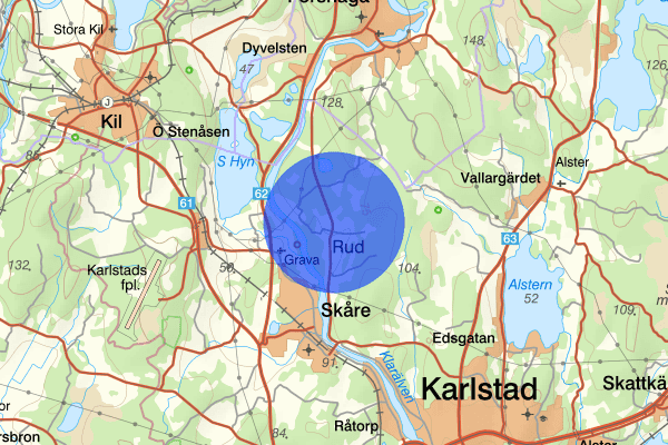 Rud 15 februari 11.26, Brand, Karlstad
