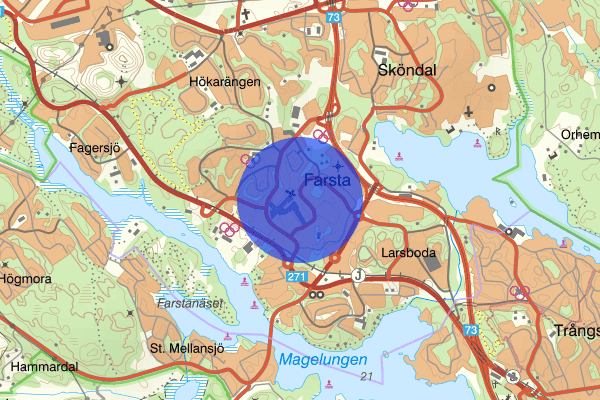 Farsta 15 februari 21.58, Farligt föremål, misstänkt, Stockholm