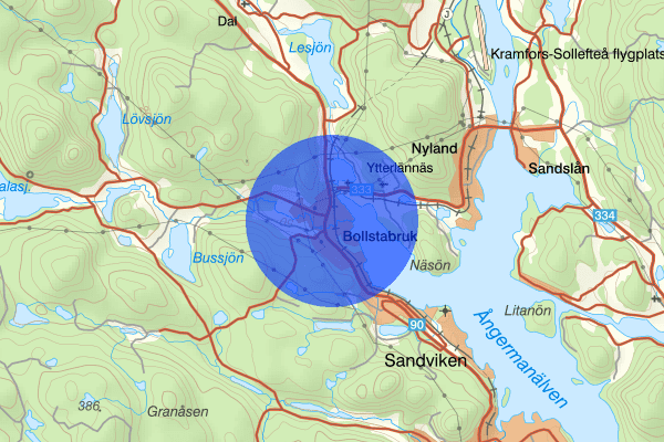 Bollstabruk 19 februari 07.07, Trafikolycka, vilt, Kramfors