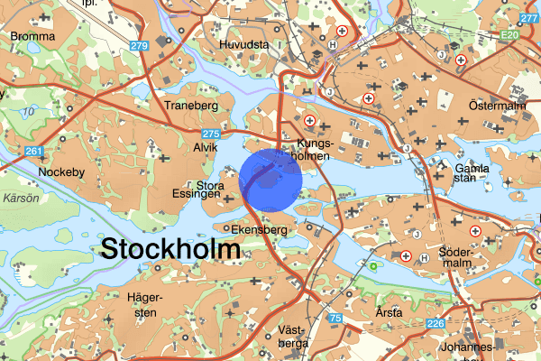 Lilla Essingen 20 februari 09.28, Trafikolycka, personskada, Stockholm