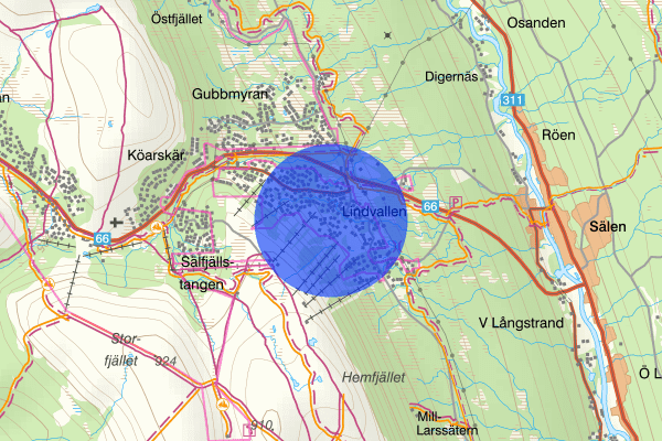 Lindvallen 20 februari 14.25, Trafikolycka, Malung-Sälen