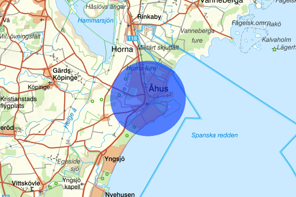 Åhus 22 februari 11.56, Brand, Kristianstad