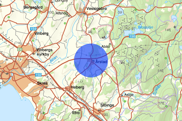 Årstad 26 februari 06.49, Sammanfattning kväll och natt, Hallands län