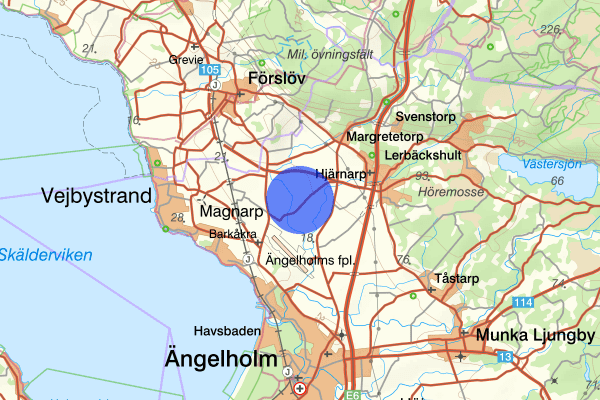 Ängeltoftavägen 05 mars 06.58, Trafikolycka, singel, Ängelholm