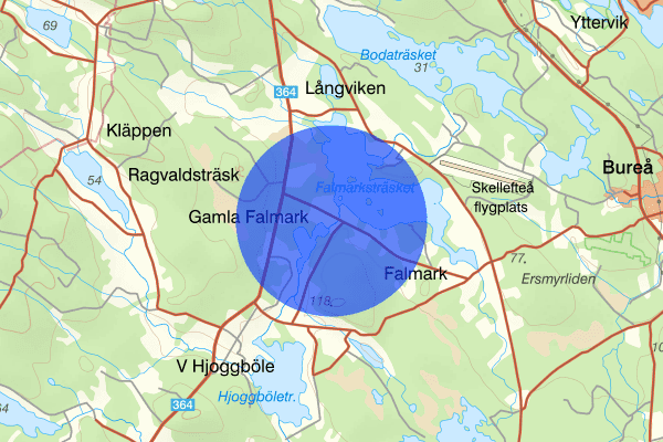 Gamla Falmark 11 mars 07.04, Sammanfattning natt, Västerbottens län