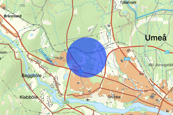 Klockarbäcken 16 mars 10.46, Arbetsplatsolycka, Umeå