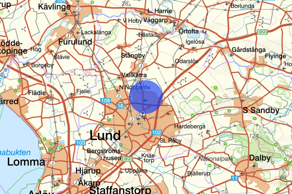 Norra Fäladen 17 mars 20.33, Brand, Lund