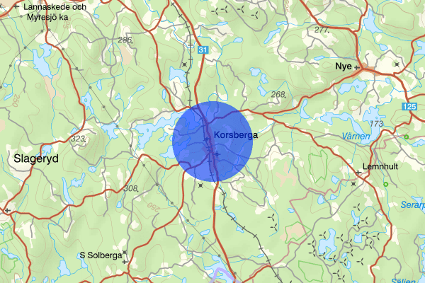 Korsberga 18 mars 11.21, Trafikolycka, singel, Vetlanda