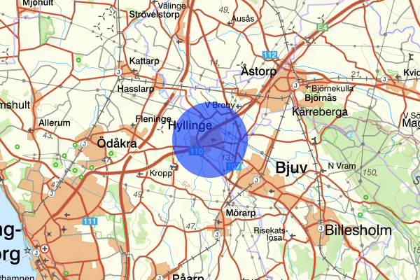 Hyllinge 19 mars 20.49, Trafikolycka, Helsingborg