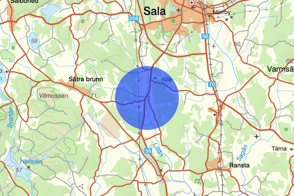 Grällsta 20 mars 09.26, Trafikolycka, Sala